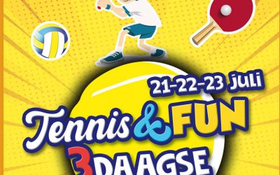 Tennis & Fun 3 Daagse op 21, 22 en 23 juli